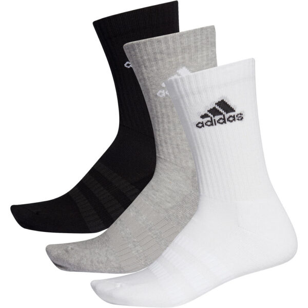 ADIDAS CALCETINES ADIDAS CUSH CREW 3 PARES BLANCO/GRIS/NEGRO